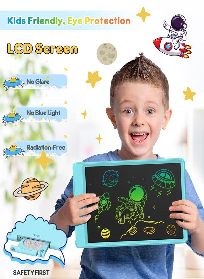 FLUESTON LCD Writing Tablet, Doodle Board Toys Gifts for 3-8 Year Old Girls Boys, 10 Inch Colorful Electronic Board Drawing Pad for Kids, Christmas Gifts for Toddler Educational Learning Travel, Blue - Image 2